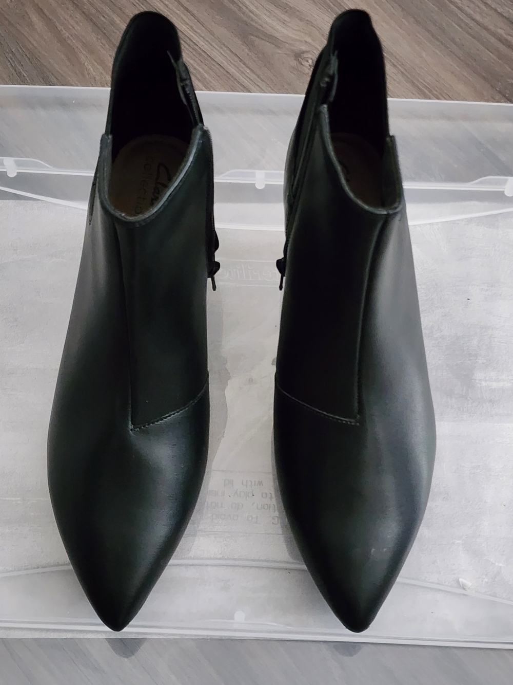 Clarks Black Pointed Toe Ankle Booties